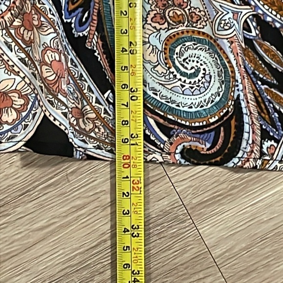 Spense Women's Button Front Shirt 3X Black Paisley Stretch Smock Body Longline - Picture 11 of 11